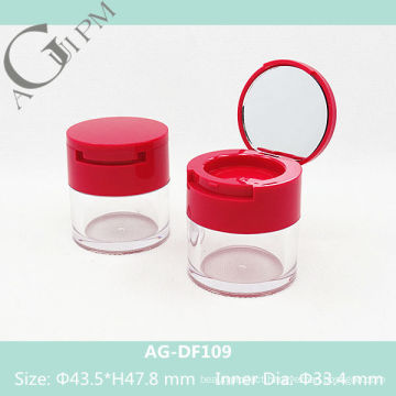 AG-DF109 Round Flip Cap Loose Powder Case With Mirror